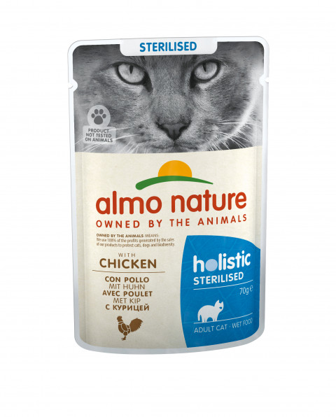ALMO NATURE Holistic Sterilised s kuřecím masem - mokré krmivo pro kočky - 70 g - Fotogalerie 1