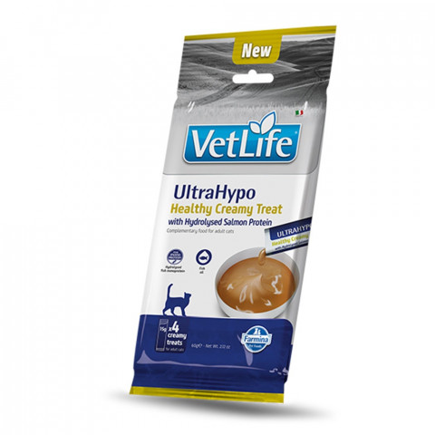 FARMINA Vet Life Cat Ultrahypo Creamy treat with Salmon box mono – pamlsek pro kočku – 4x15g - Fotogalerie 1