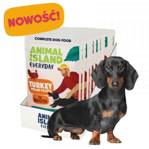 ANIMAL ISLAND Turkey Fillets in broth - vlhké krmivo pro psy - 10x150g - Fotogalerie 3