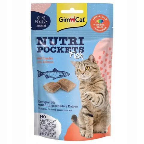 GIMCAT Nutri pockets Salmon - pamlsek pro kočky - 60g - Fotogalerie 1