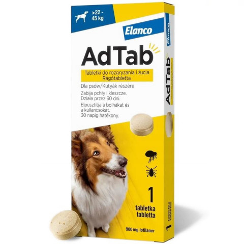ELANCO AdTab Tablety proti blechám a klíšťatům pro psa (>22-45 kg) - 3x(1x 900mg) - Fotogalerie 8