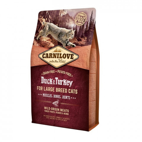 CARNILOVE Cat Large Breed Duck and turkey - suché krmivo pro kočky - 2kg - Fotogalerie 1