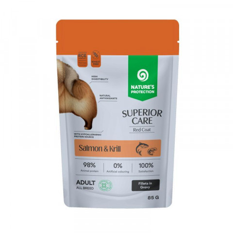 NATURE'S PROTECTION Superior Care Red coat Salmon&Krill - vlhké krmivo pro psy - 85g - Fotogalerie 1