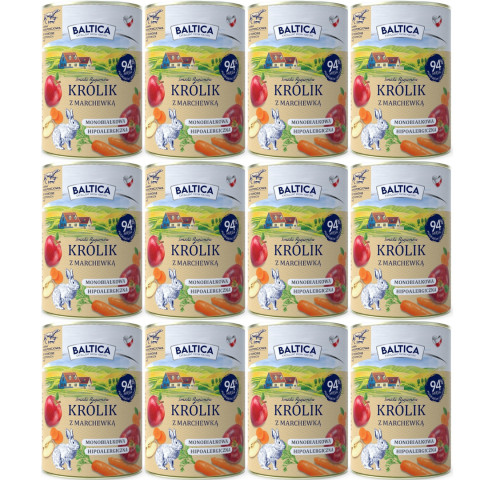 BALTICA Chutě regionů Mono Králík s mrkví - mokré krmivo pro psy - 12x400g - Fotogalerie 1