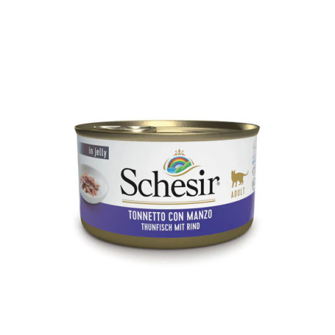 SCHESIR Tuna with beef in jelly - mokré krmivo pro kočky - 85g - Fotogalerie 3