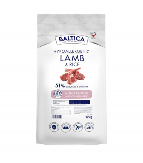 BALTICA Nutraceutic Hypoallergenic Lamb & Rice M - suché krmivo pro psy - 12kg - Fotogalerie 1