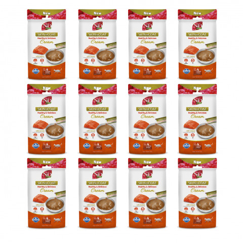 FARMINA N&D Quinoa Cat Skin & Coat Cream with Salmon box mono – pamlsek pro kočku – 12x(4x15g) - Fotogalerie 1