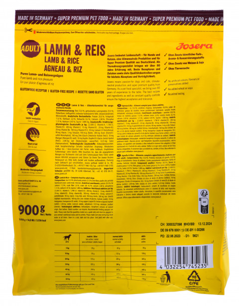 JOSERA Adult Lamb with rice - suché krmivo pro psy - 24x900 g - Fotogalerie 4
