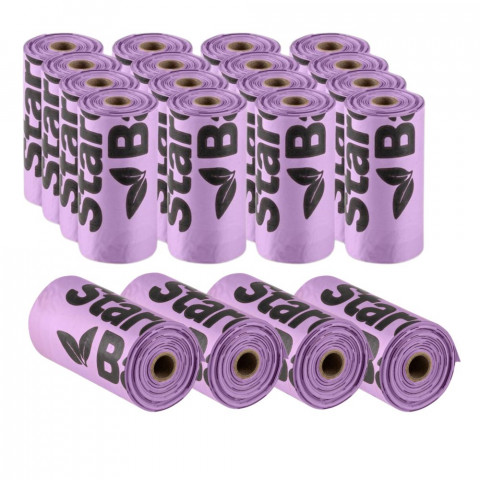 STARCHBAG Kompostovatelné BIO sáčky na exkrementy 20x15 ks. Fialový - Fotogalerie 1