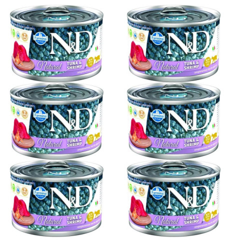 FARMINA N&D Cat Natural Tuna & Shrimp - mokré krmivo pro kočky - 6x140g - Fotogalerie 1