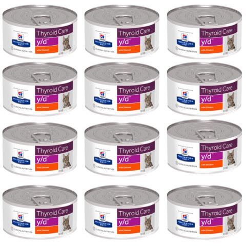 HILL'S Prescription Diet Thyroid Care Feline y/d - krmivo pro kočky s onemocněním štítné žlázy - konzerva 12x156g - Fotogalerie 2