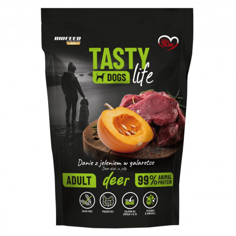 BIOFEED Tasty Dogs Life Deer - vlhké krmivo pro psy - 500g - Fotogalerie 1