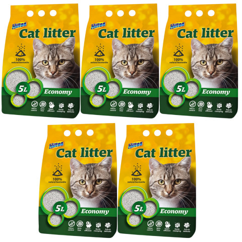 HILTON Economy – bentonitové stelivo pro kočky – 5x5l - Fotogalerie 1