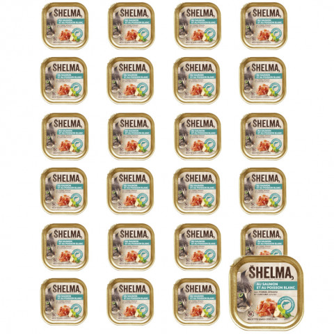 SHELMA Salmon and white fish pate - mokré krmivo pro kočky - 24x100g - Fotogalerie 1