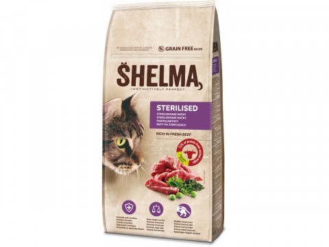 SHELMA Sterilised Beef - suché krmivo pro kočky - 8kg - Fotogalerie 4
