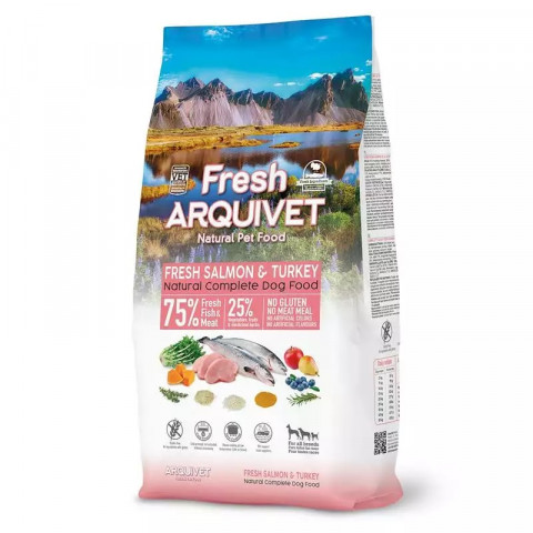 ARQUIVET Čerstvý losos s krůtím masem - polotučné krmivo pro psy - 10 kg - Fotogalerie 1
