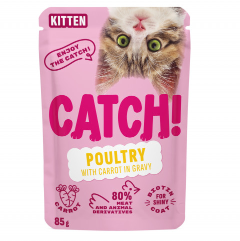 CATCH Kitten Poultry and carrot in gravy - mokré krmivo pro kočky - 85g - Fotogalerie 1