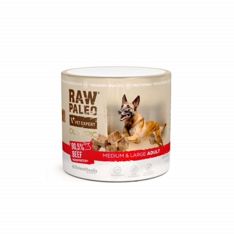 VETEXPERT Raw Paleo Olympic Beef Medium Large Mono - pamlsek pro psa - 90g - Fotogalerie 1