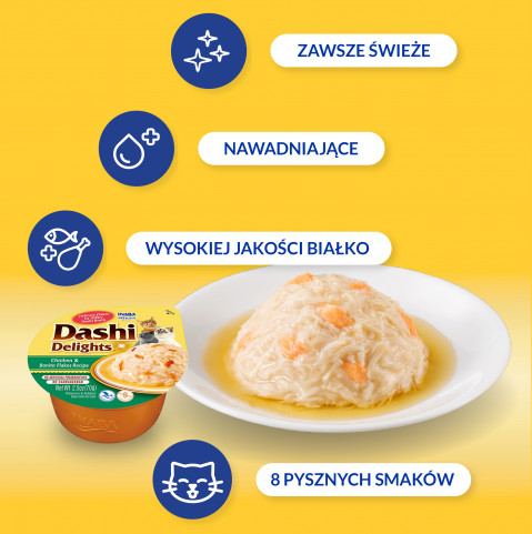 INABA Dashi Delights Chicken s bonito vločkami ve vývaru - pochoutka pro kočky - 3x70 g + 1x70 g Zdarma! - Fotogalerie 20
