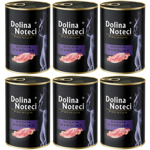 DOLINA NOTECI Premium Bohatá na králíka – mokré krmivo pro kočky – 6×400 g - Fotogalerie 1