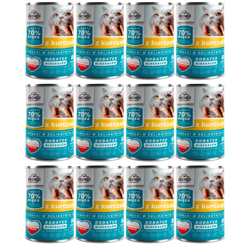 FRENDI s kuřecím masem kousky v jemné omáčce – mokré krmivo pro kočky – 12x400g - Fotogalerie 1
