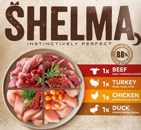 SHELMA Rich in chicken, turkey, beef and duck - mokré krmivo pro kočky - 4x85g - Fotogalerie 2
