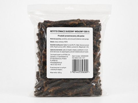PETITTO Dried beef tripe Mono - pamlsek pro psa - 500g - Fotogalerie 2