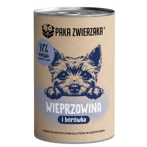 PAKA ZWIERZAKA Pork with blueberries Mono - vlhké krmivo pro psy - 400g - Fotogalerie 1