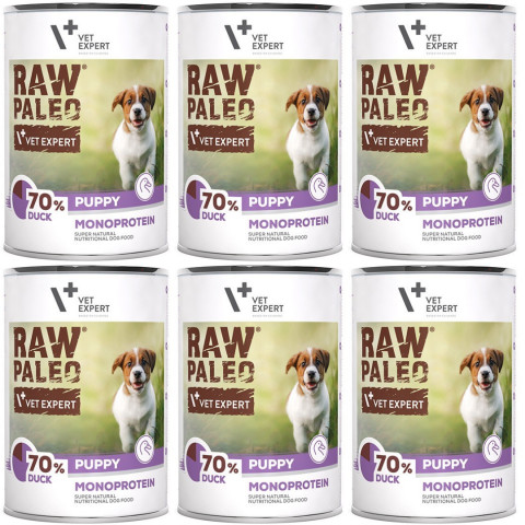 VETEXPERT Raw Paleo Puppy Monoprotein Kachna - vlhké krmivo pro štěňata - 6x400g - Fotogalerie 1