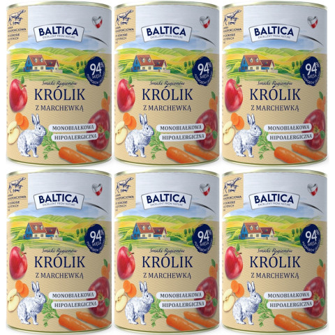 BALTICA Chutě regionů Mono Králík s mrkví - mokré krmivo pro psy - 6x400g - Fotogalerie 1