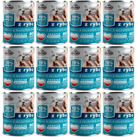 FRENDI Kousky v omáčce s rybou - mokré krmivo pro kočky - 12x800g - Fotogalerie 1