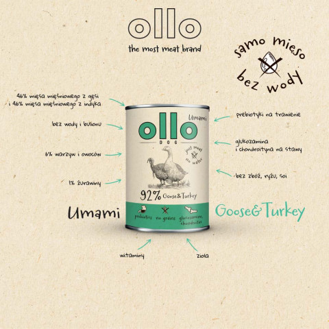 OLLO Umami Goose and turkey - vlhké krmivo pro psy - 400g - Fotogalerie 6