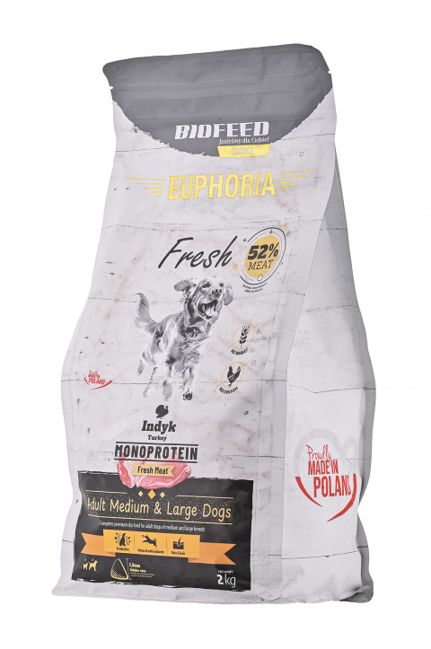 BIOFEED Euphoria Fresh Adult Medium & Large Monoprotein Turkey - suché krmivo pro psy - 2kg - Fotogalerie 3