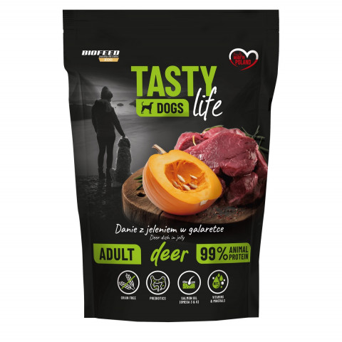 BIOFEED Tasty Dogs Life Deer - vlhké krmivo pro psy - 150g - Fotogalerie 1