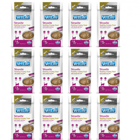 FARMINA Vet Life Cat Struvite Creamy treat with Chicken & Tuna box – pamlsek pro kočku – 12x(4x15g) - Fotogalerie 1
