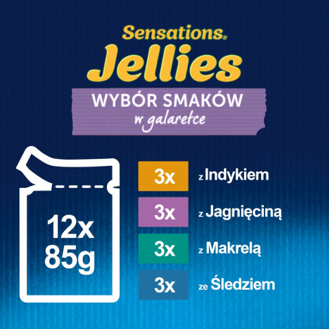  Purina Felix Sensations Mix krůta, makrela, jehněčí, sleď Box - vlhké krmivo pro kočky - 12x85 g - Fotogalerie 5