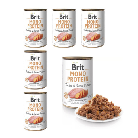 Brit Mono Protein Turkey & Sweet Potato - Krůta s batáty - mokré krmivo pro psy - 6x400g - Fotogalerie 1
