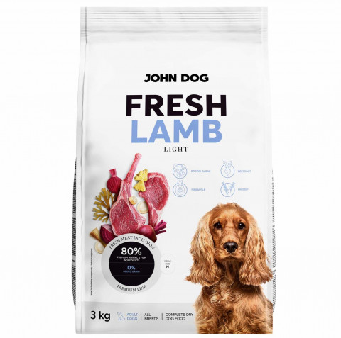 JOHN DOG Fresh Lamb - suché krmivo pro psy - 3kg - Fotogalerie 1