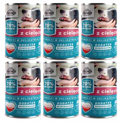 FRENDI s telecím masem kousky v jemné omáčce - mokré krmivo pro psy - 6x400g - Fotogalerie 1