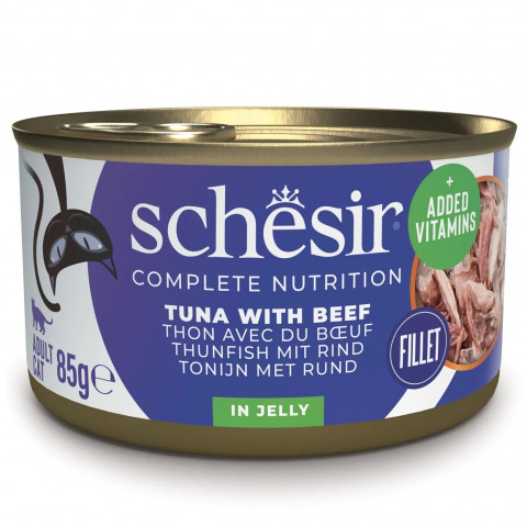 SCHESIR Tuna with beef in jelly - mokré krmivo pro kočky - 85g - Fotogalerie 1