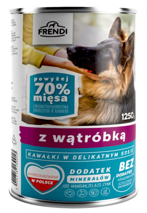 FRENDI with Liver chunks in delicate sauce - mokré krmivo pro psy - 1250g - Fotogalerie 1