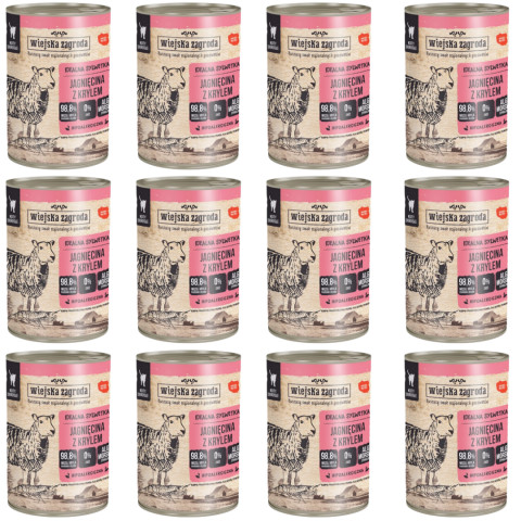 WIEJSKA ZAGRODA Jehněčí s krilem - mokré krmivo pro kočky - 12x400g - Fotogalerie 1