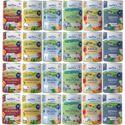 BALTICA Chutě regionů MIX příchutí - mokré krmivo pro psy - 24x400g - Fotogalerie 1