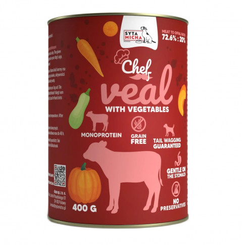 SYTA MICHA Chef Veal with vegetables - vlhké krmivo pro psy - 400g - Fotogalerie 1