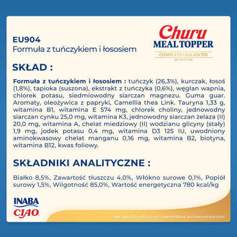 INABA Churu Meal Topper Tuna with salmon - pamlsek pro kočky - 4 x 14g - Fotogalerie 2