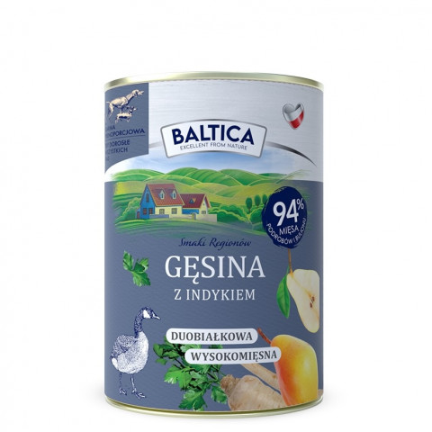 BALTICA Smaki regionów Goose with turkey - vlhké krmivo pro psy - 400g - Fotogalerie 1