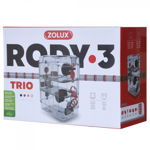 ZOLUX Rody3 Trio - klec pro hlodavce - Červené - Fotogalerie 15