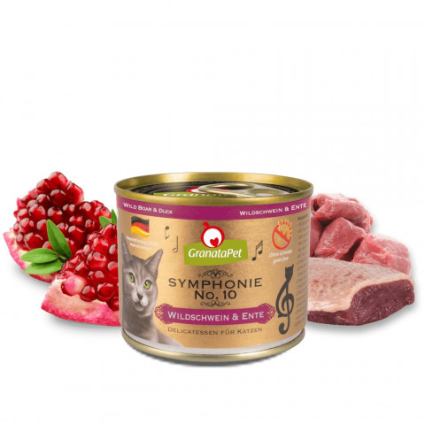 GRANATAPET Symphonie No.10 Wild boar and duck - mokré krmivo pro kočky - 200g - Fotogalerie 2