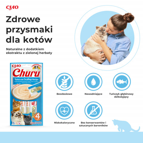 INABA Churu Tuňák s mušlemi - pochoutka pro kočky - 4x14 g - Fotogalerie 7