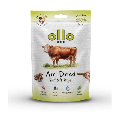 OLLO Air-Dried Beef strips - pamlsek pro psa - 80g - Fotogalerie 1